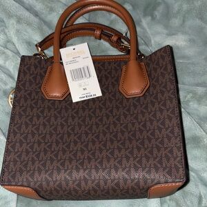BNWT Michael Kors Brown and Tan Logo Satchel